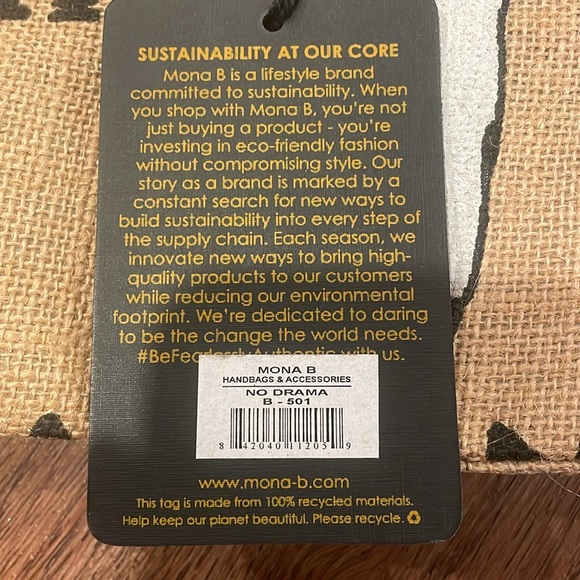 No Drama Llama Burlap Tote Bag, NWT - Picture 4 of 6